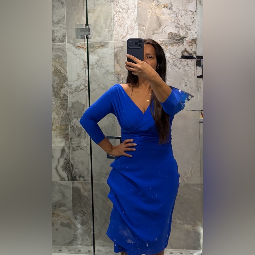 Chiara Boni Royal Blue Long Sleeve Dress